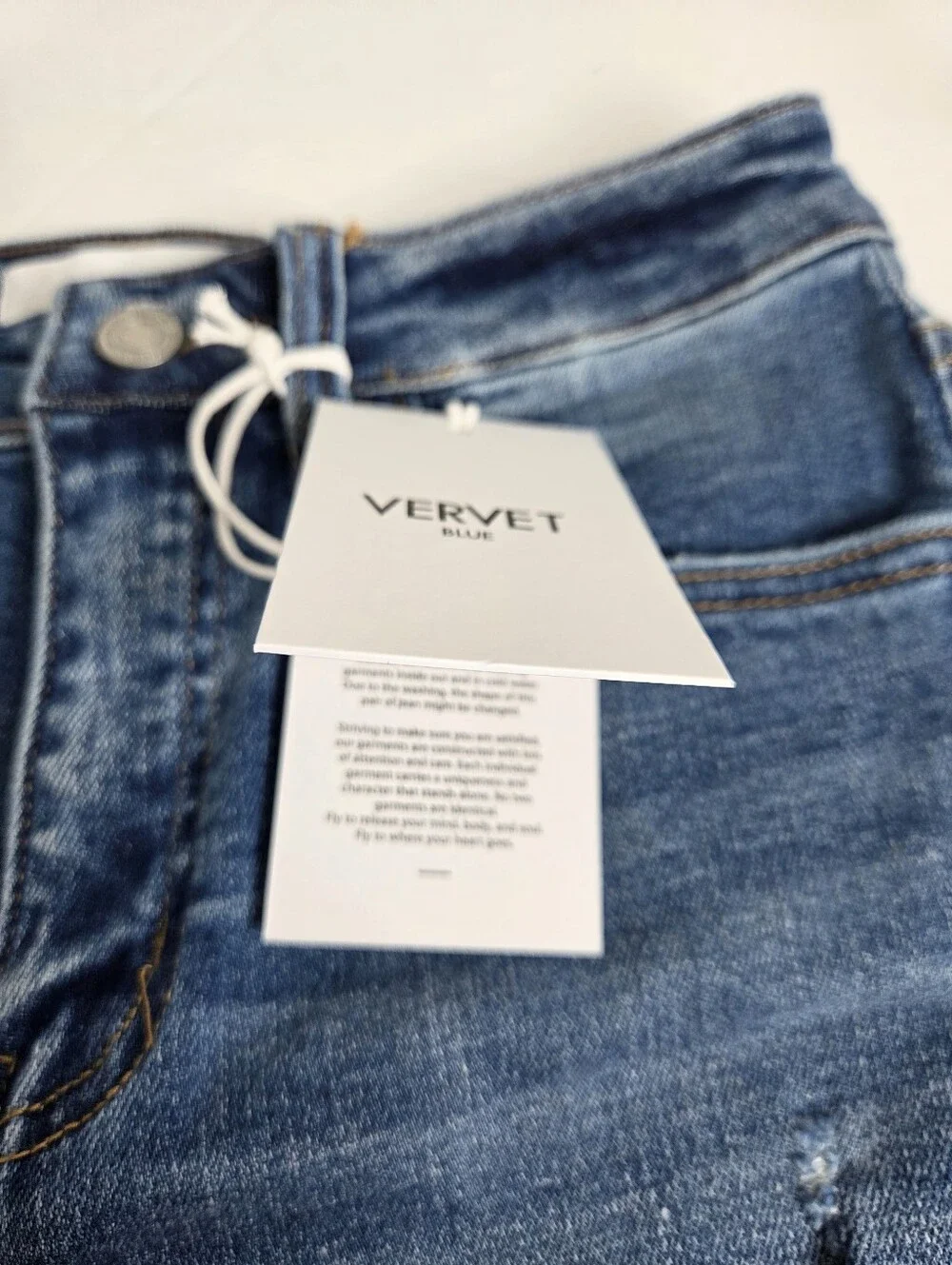 Vervet by Flying Monkey Rebecca High Rise Distressed Stretch Denim Shorts Sz XS